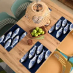 Vissen - Delfts - Blauw - Keramiek Placemat vinyl groot -zzsfeer5_Kitchenyeah-website