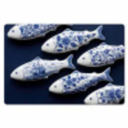 Vissen - Delfts - Blauw - Keramiek Placemat vinyl groot -zzsfeer1_Kitchenyeah-website