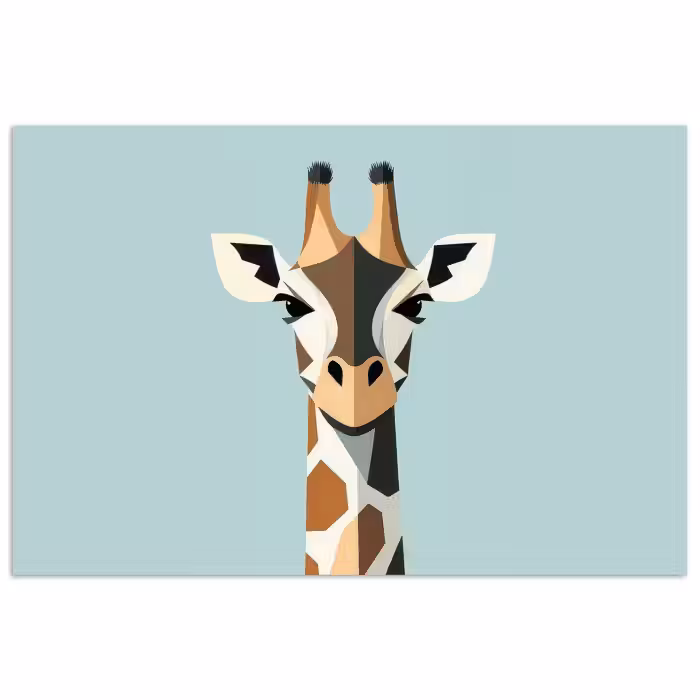 Poster - Giraffe - Illustratie - Bruin - Minimalistisch