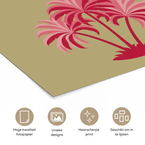 Groen - Zomer - Quote - Palmboom poster papier klein -closeup_NL