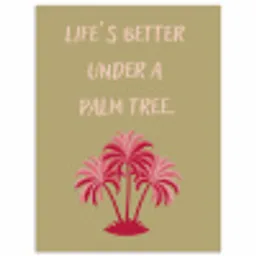 Groen - Zomer - Quote - Palmboom poster papier klein -3d