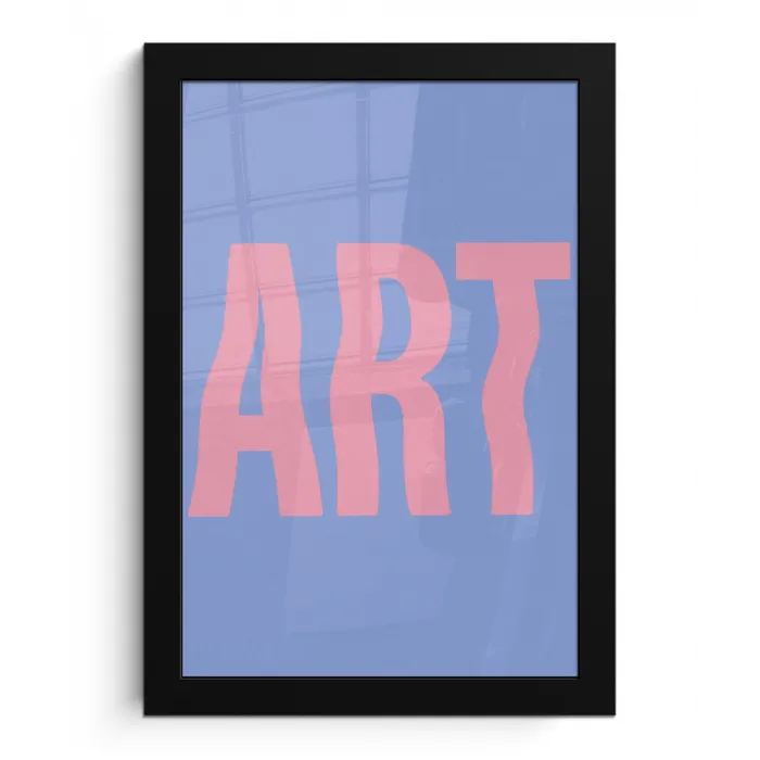 Art - Roze - Blauw fotolijst zwart zonder passe partout klein -3d