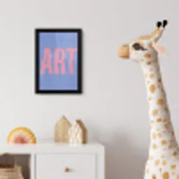 Art - Roze - Blauw fotolijst zwart zonder passe partout klein -usfeer4_kinderkamer