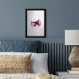 Catch flights not feelings - Vliegtuig - Roze fotolijst zwart zonder passe partout klein -sfeer3