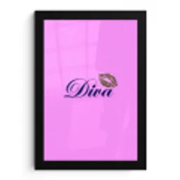Diva - Lip - Panterprint - Roze fotolijst zwart zonder passe partout klein -3d