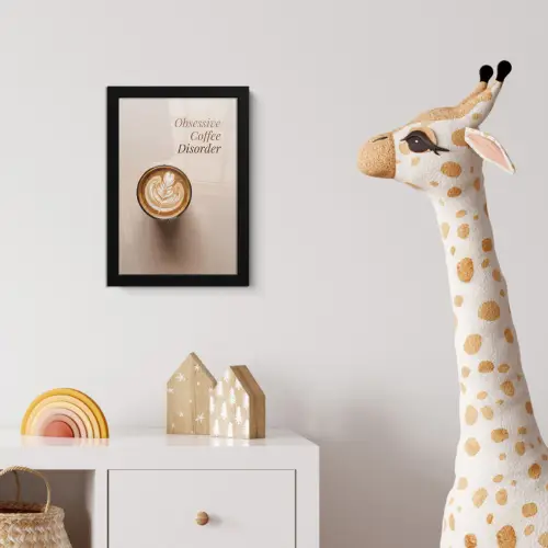 Koffie - Obessive Coffee Disorder - Beige fotolijst zwart zonder passe partout klein -usfeer4_kinderkamer
