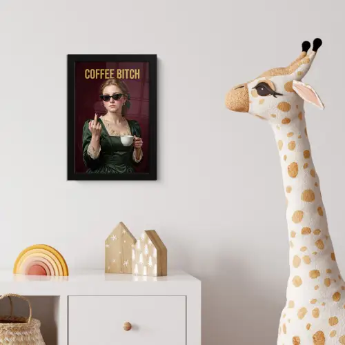 Koffie - Vrouw - Middelvinger fotolijst zwart zonder passe partout klein -usfeer4_kinderkamer
