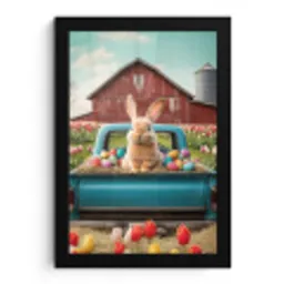 Konijn - Boerderij - Eieren fotolijst zwart zonder passe partout klein -3d