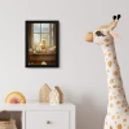 Kuiken - Raam - Paaseieren fotolijst zwart zonder passe partout klein -usfeer4_kinderkamer