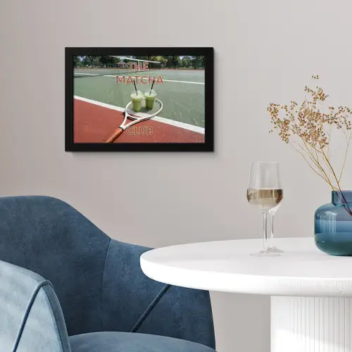 Matcha Club - Tennis - Matcha fotolijst zwart zonder passe partout klein -sfeer4