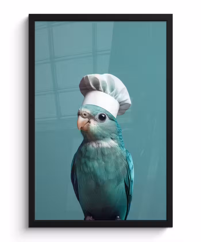 Poster met lijst - Parkiet - Vogel - Koksmuts - Cute