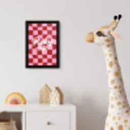 Pinky up - Geblokt - Bordeauxrood fotolijst zwart zonder passe partout klein -usfeer4_kinderkamer