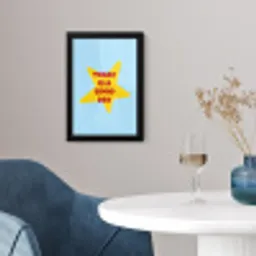 Ster - Today is a good day - Blauw fotolijst zwart zonder passe partout klein -sfeer4