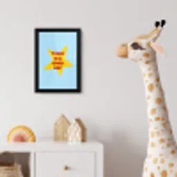 Ster - Today is a good day - Blauw fotolijst zwart zonder passe partout klein -usfeer4_kinderkamer