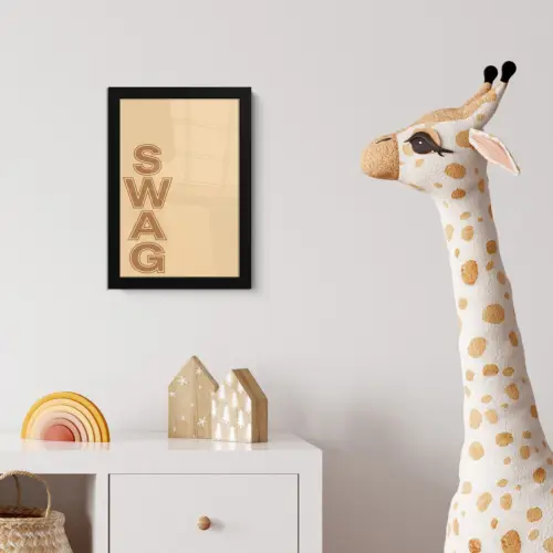 Swag - Bruin - Beige fotolijst zwart zonder passe partout klein -usfeer4_kinderkamer