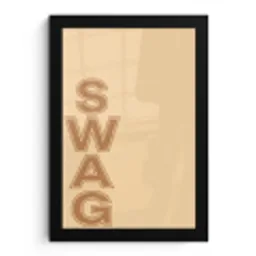 Swag - Bruin - Beige fotolijst zwart zonder passe partout klein -3d