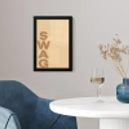 Swag - Bruin - Beige fotolijst zwart zonder passe partout klein -sfeer4
