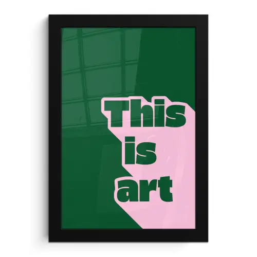 This is art - Schaduw - Roze fotolijst zwart zonder passe partout klein -3d