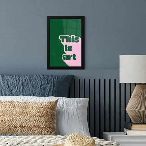 This is art - Schaduw - Roze fotolijst zwart zonder passe partout klein -sfeer3