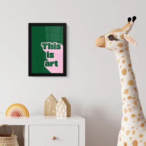 This is art - Schaduw - Roze fotolijst zwart zonder passe partout klein -usfeer4_kinderkamer