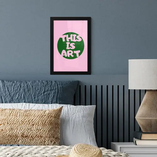 This is art - Tekst - Cirkel - Groen fotolijst zwart zonder passe partout klein -sfeer3