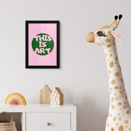 This is art - Tekst - Cirkel - Groen fotolijst zwart zonder passe partout klein -usfeer4_kinderkamer