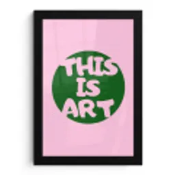 This is art - Tekst - Cirkel - Groen fotolijst zwart zonder passe partout klein -3d