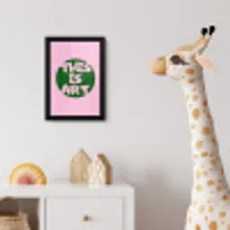 This is art - Tekst - Cirkel - Groen fotolijst zwart zonder passe partout klein -usfeer4_kinderkamer