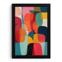 Vormen - Kleurrijk - Abstract - Vlakken fotolijst zwart zonder passe partout klein -3d