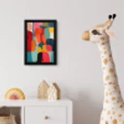 Vormen - Kleurrijk - Abstract - Vlakken fotolijst zwart zonder passe partout klein -usfeer4_kinderkamer