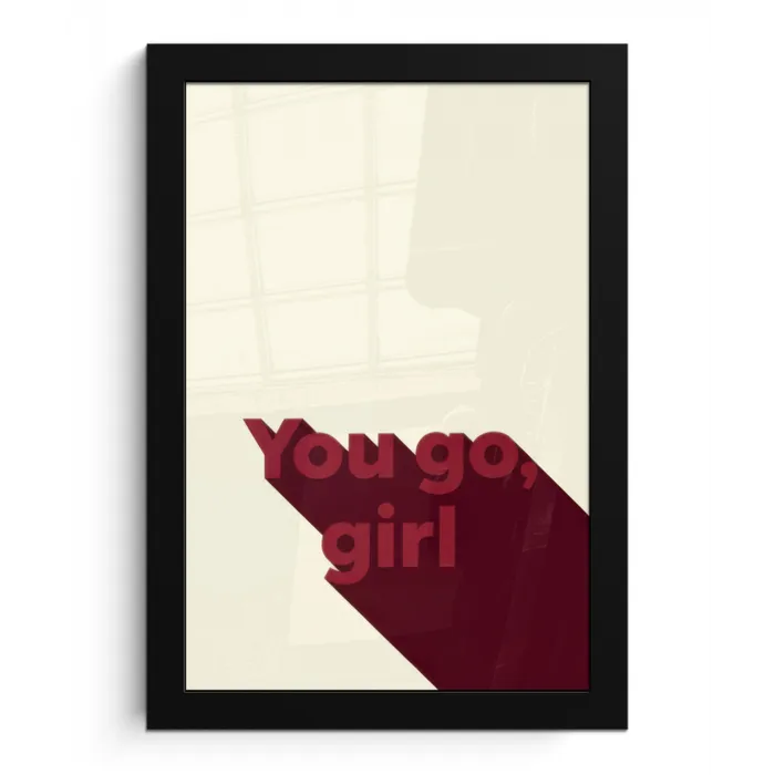 you go girl - 3D - Rood fotolijst zwart zonder passe partout klein -3d