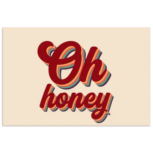 Oh honey - Rood - Schaduw poster papier klein -3d