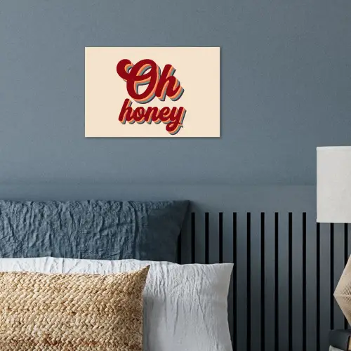 Oh honey - Rood - Schaduw poster papier klein -sfeer2