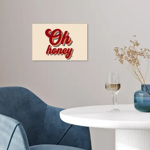Oh honey - Rood - Schaduw poster papier klein -sfeer3