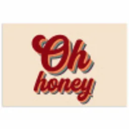 Oh honey - Rood - Schaduw poster papier klein -3d