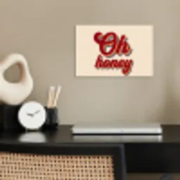 Oh honey - Rood - Schaduw poster papier klein -sfeer1