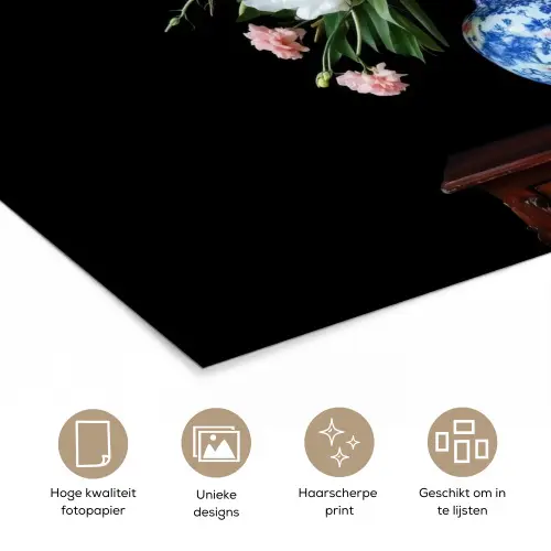 Rozen - Bloemen - Vaas - Boeket poster papier klein -closeup_NL