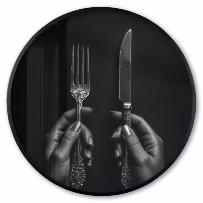 Ronde fotolijst - Bestek - Zwart - Wit