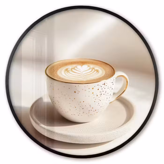 Ronde fotolijst - Cappuccino - Schuim - Schotel - Beige