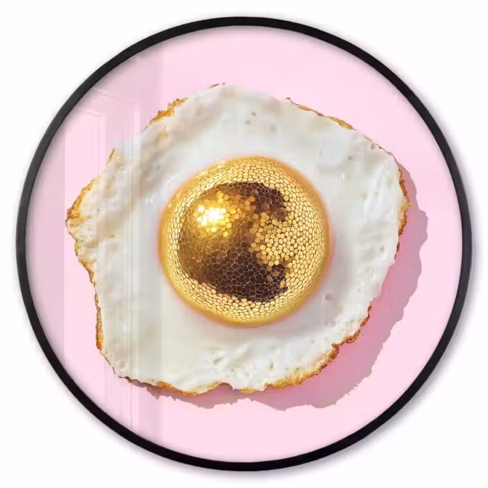 Ronde fotolijst - Ei - Disco - Ontbijt - Glitter