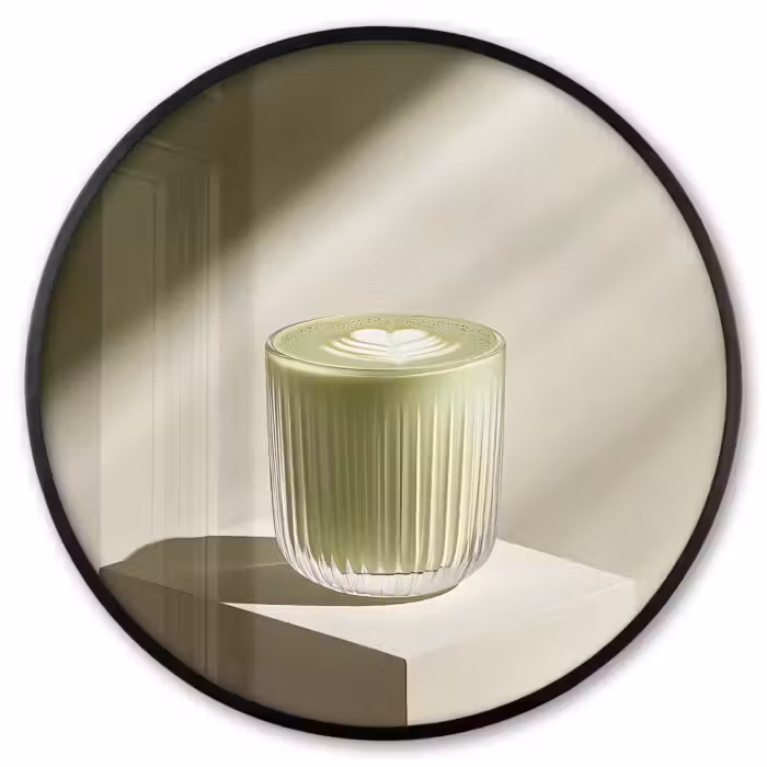 Ronde fotolijst - Matcha - Glas - Groen - Minimalistisch