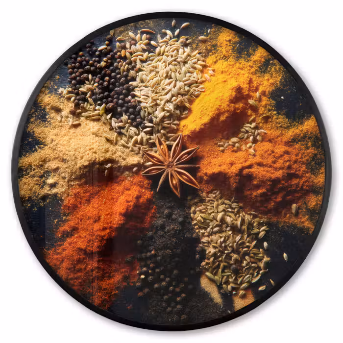 Ronde fotolijst - Specerijen - Explosie - Oranje