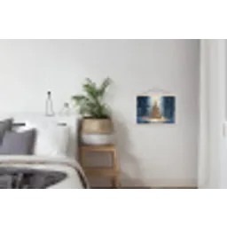Kerstlicht - Woud - Hert - Donker textielposter latten blank klein -woonkamer