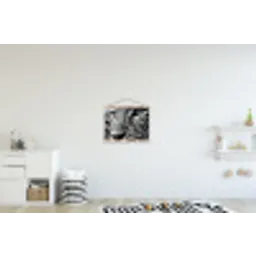 Luipaard - Zwart - Wit - Oog textielposter latten blank klein -kinderkamer