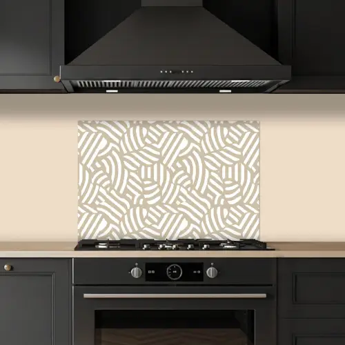 Abstract - Modern - Beige keuken achterwand spatscherm klein 900 -sfeer1