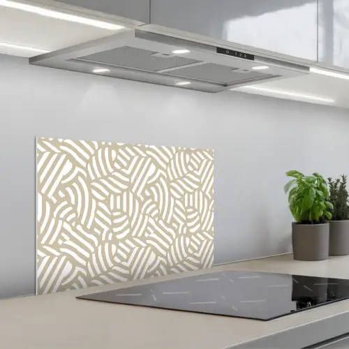 Abstract - Modern - Beige keuken achterwand spatscherm klein 900 -3d_schuin