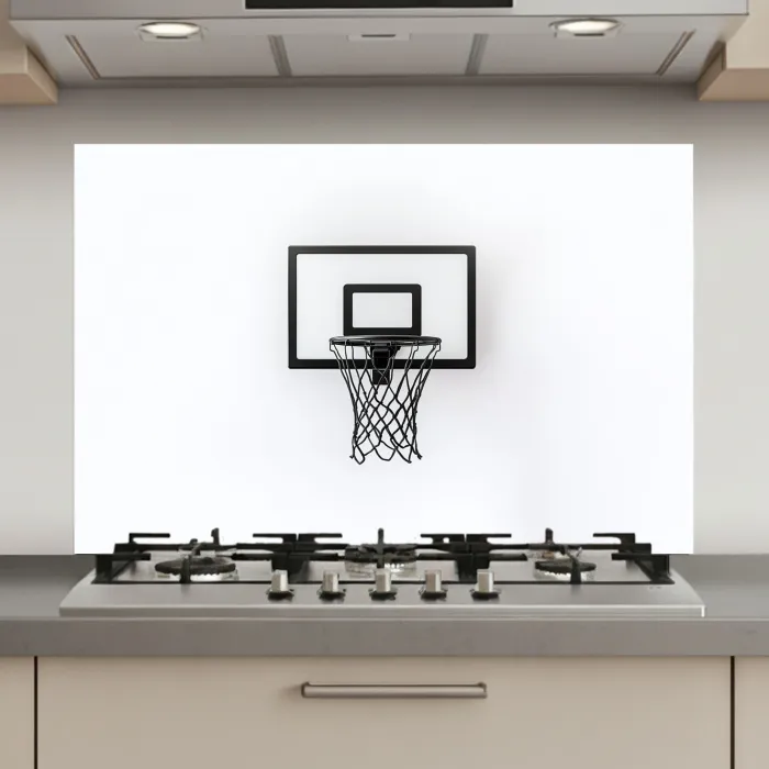 Basketbalbord - Minimalistisch - Zwart keuken achterwand spatscherm klein -3d_website