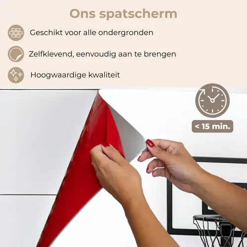Basketbalbord - Minimalistisch - Zwart keuken achterwand spatscherm klein -spatscherm_NL