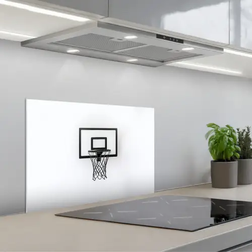 Basketbalbord - Minimalistisch - Zwart keuken achterwand spatscherm klein -3d_schuin