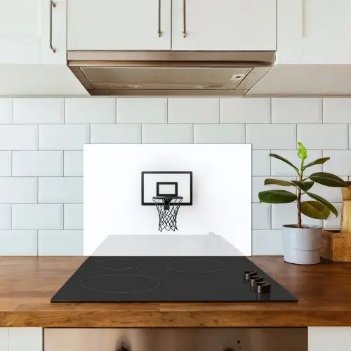 Basketbalbord - Minimalistisch - Zwart keuken achterwand spatscherm klein -sfeer2